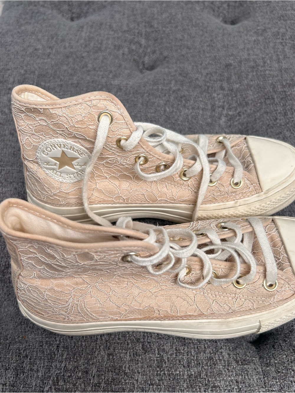 Converse Lace-Up High Top Boots in Blush Pink